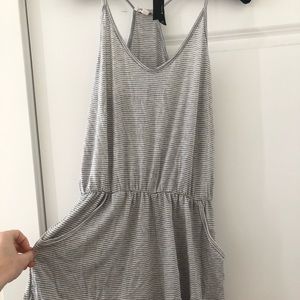 Striped Shorts romper with pockets